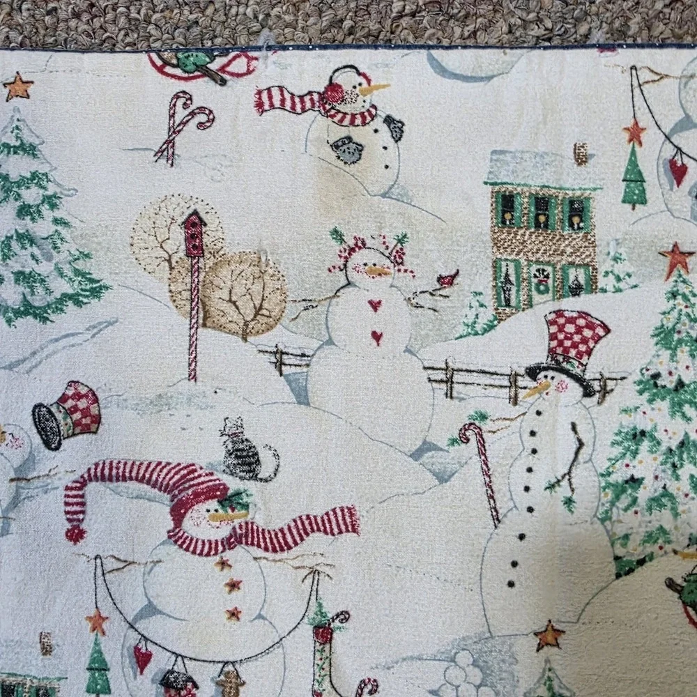Reversible Quilt Christmas Snow Much Fun Snowman Throw‎ Blanket 65